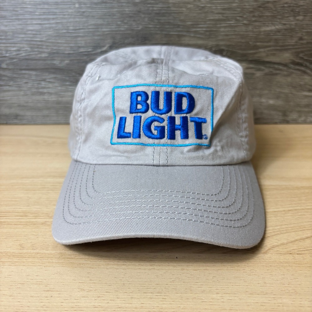 Bud Light‎ Hat Cap Snapback Gray Blue Beer Adjustable